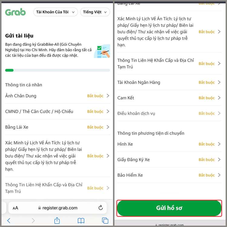 Đăng ký chạy grab