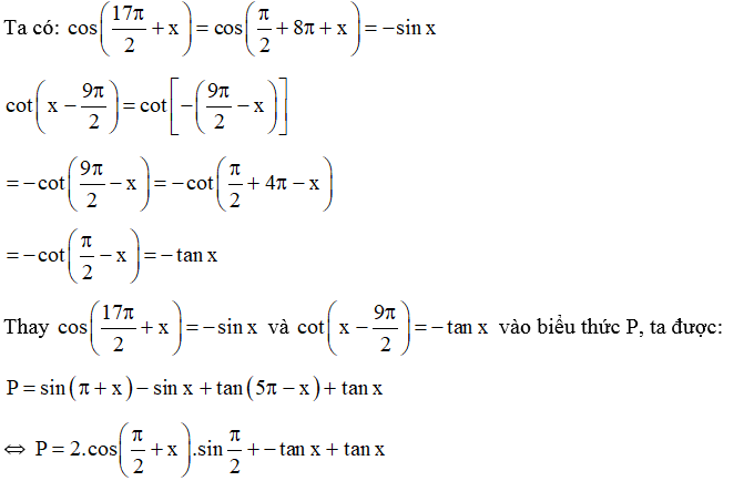 Công thức lượng giác 11​
